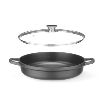 Hrnec s nepřilnavou povrchovou úpravou, HENDI, 4,3L, Černá, 425x332x(H)70mm | 611012